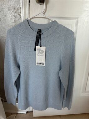lululemon Light Blue Textured Knit Crewneck Sweater
